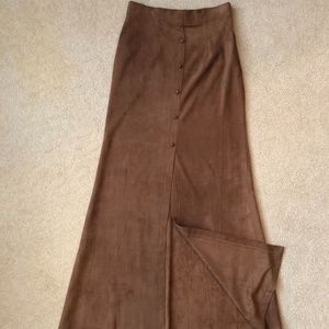 Fornia Long Skirt with Full Length Button Up